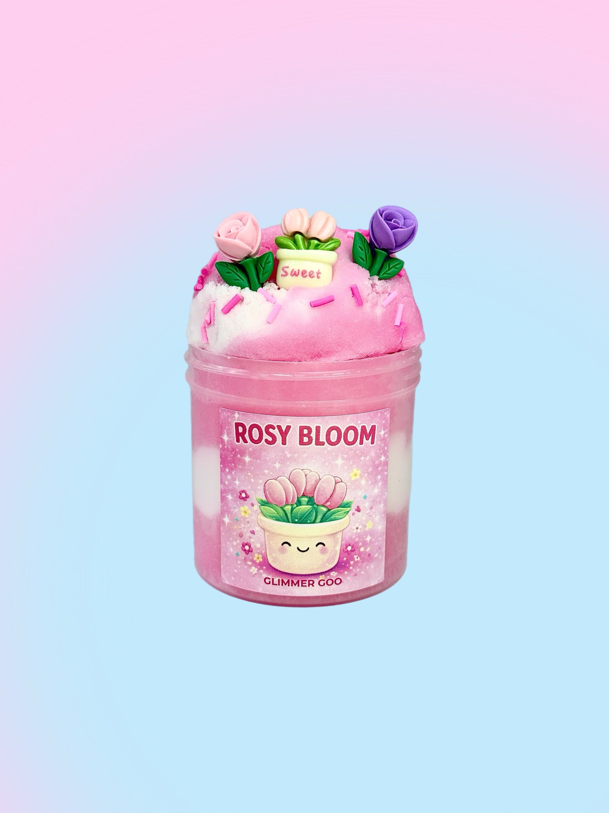 Rosy Bloom Cloud Slime | Rose & Vanilla Scented Icee & Cloud Slime