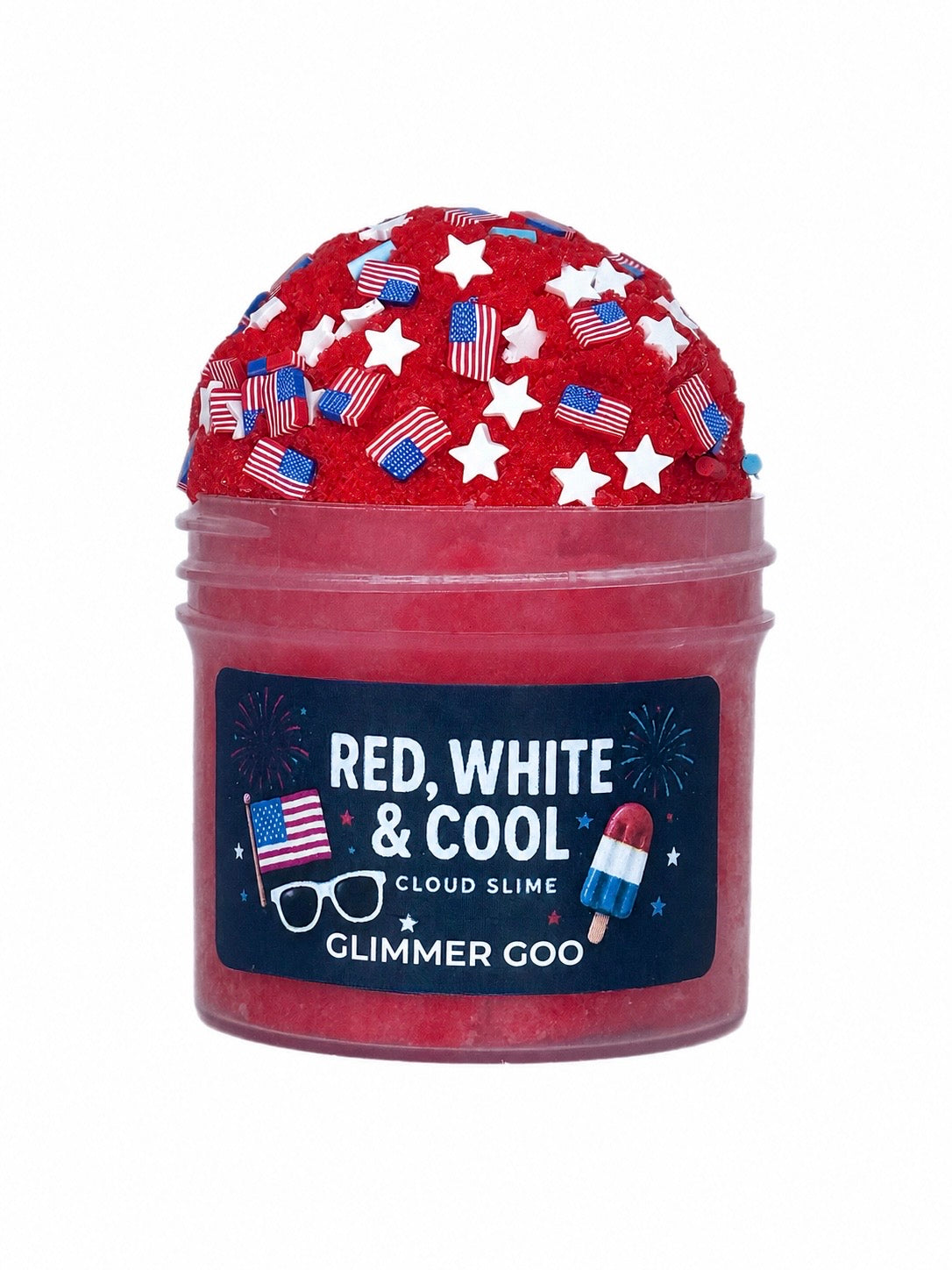 Red White & Cool Cloud Slime | Fourth of July Mini Slimes | Patriotic Slime | Red White Blue Slime | USA Flag Slime | Summer Party Favor