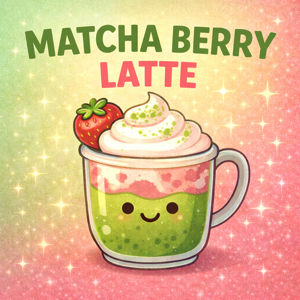 Matcha Berry Latte Cloud Slime – Strawberry & Matcha Scented Crunchy Slime
