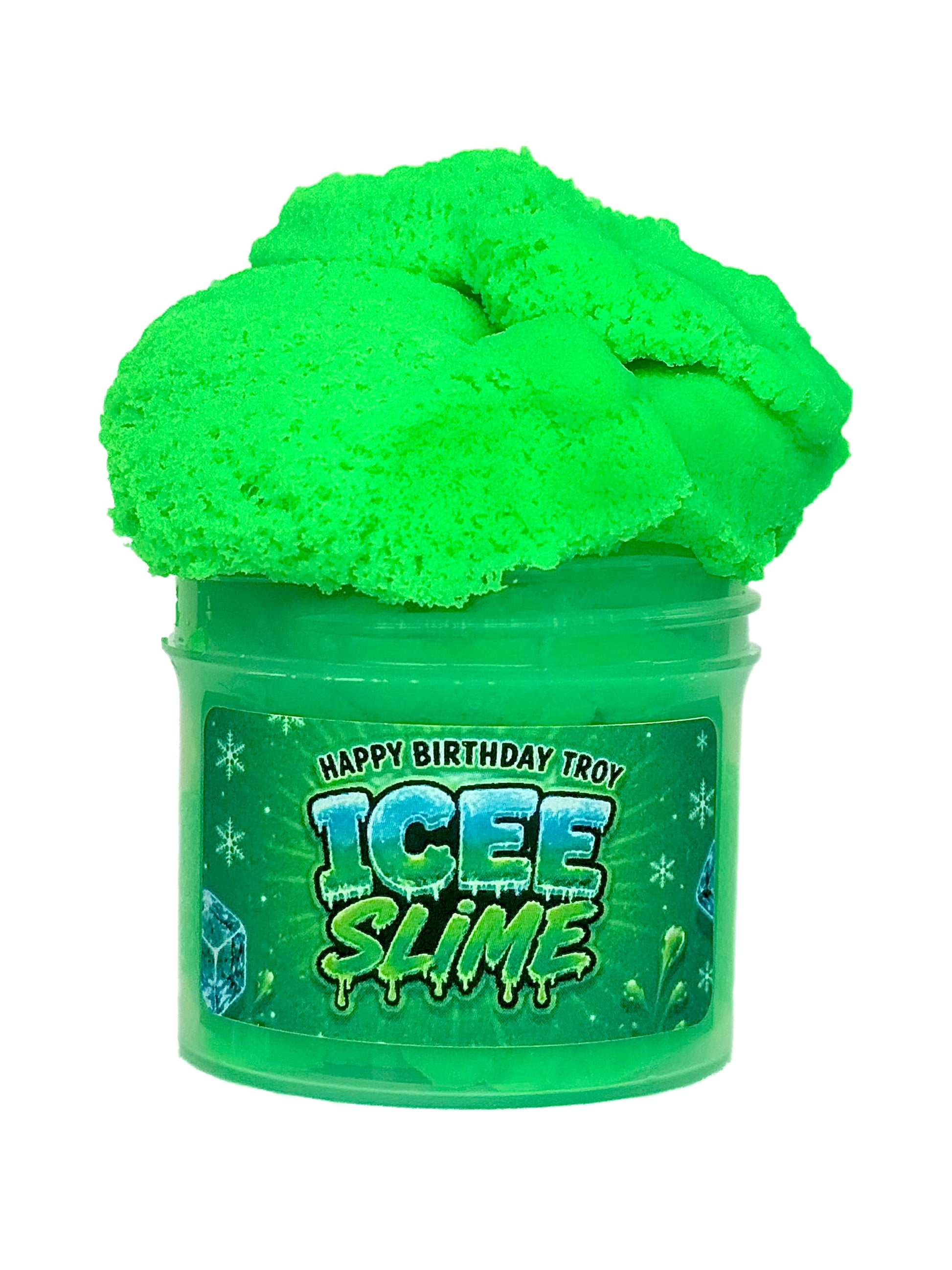 Custom Icee Slime Birthday Party Favors | Blue Cotton Candy, Green Apple Scented Slime