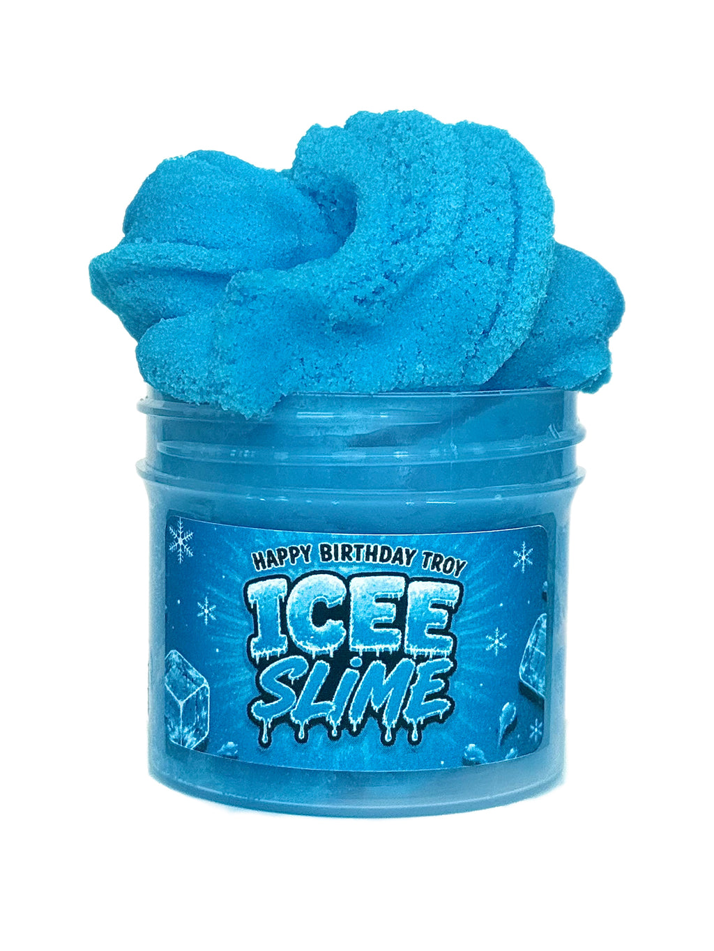Custom Icee Slime Birthday Party Favors | Blue Cotton Candy, Green Apple Scented Slime