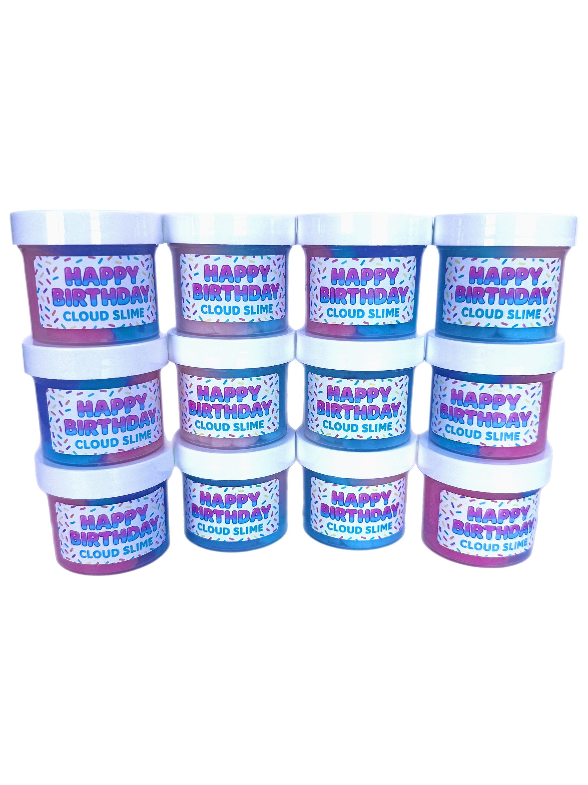 Happy Birthday Cloud Slime Party Favors | Kids Birthday Party Favor Pack | Sprinkle Slime Goodie Bag Fillers