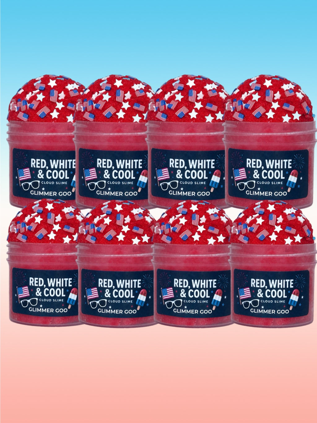 Red White & Cool Cloud Slime | Fourth of July Mini Slimes | Patriotic Slime | Red White Blue Slime | USA Flag Slime | Summer Party Favor