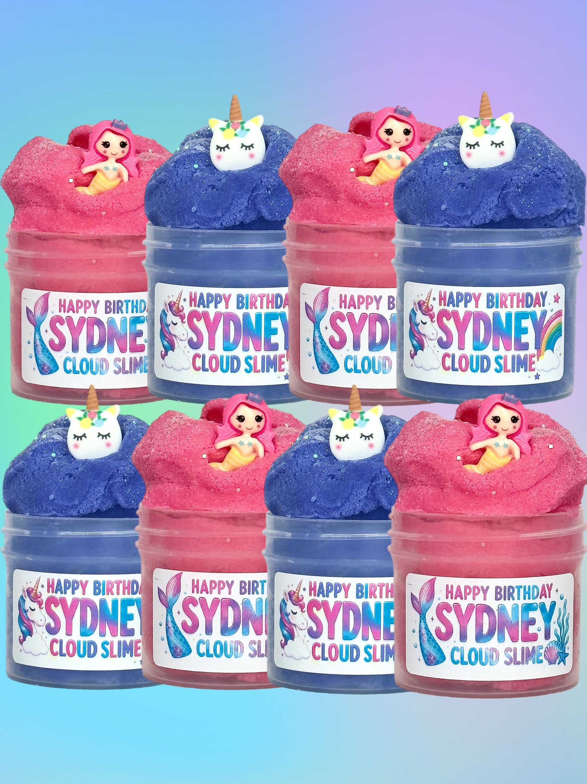 Personalized Mermaid & Unicorn Slime Party Favors | Custom Birthday Slime | Kids Birthday Party Favors