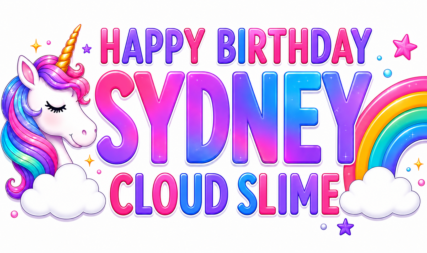 Personalized Mermaid & Unicorn Slime Party Favors | Custom Birthday Slime | Kids Birthday Party Favors