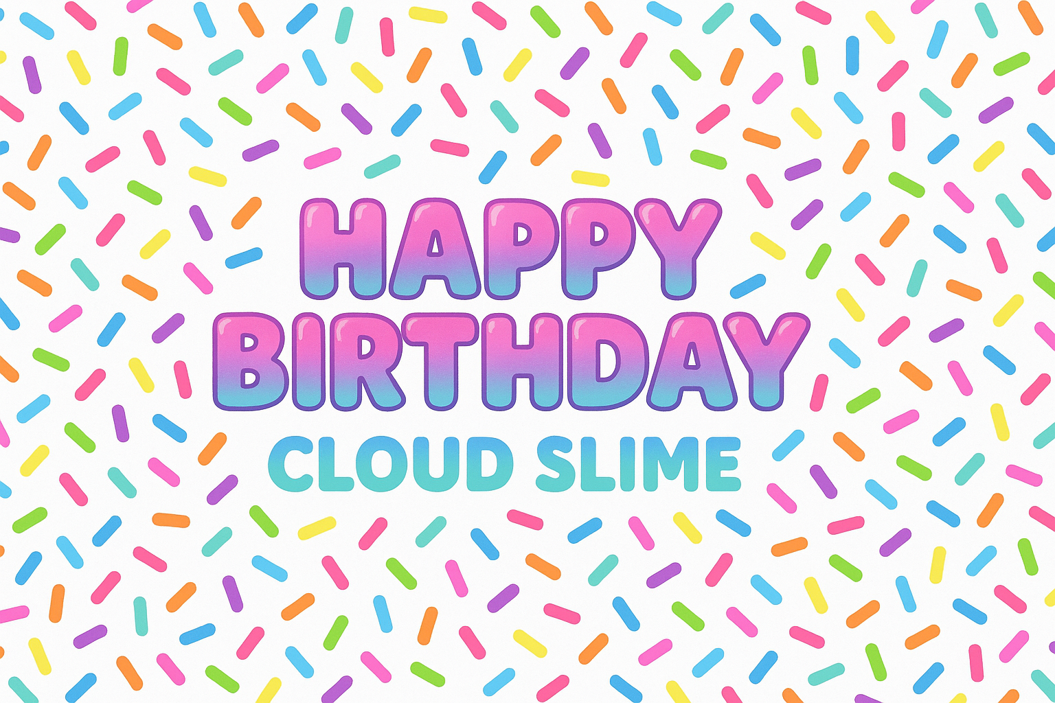 Happy Birthday Cloud Slime Party Favors | Kids Birthday Party Favor Pack | Sprinkle Slime Goodie Bag Fillers