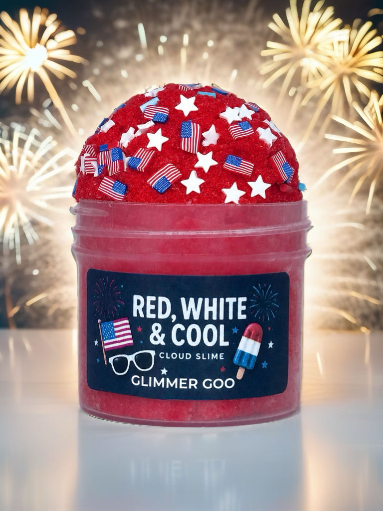 Red White & Cool Cloud Slime | Fourth of July Mini Slimes | Patriotic Slime | Red White Blue Slime | USA Flag Slime | Summer Party Favor