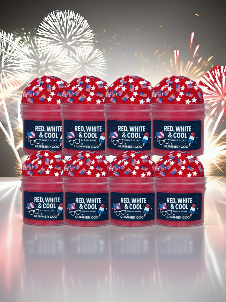 Red White & Cool Cloud Slime | Fourth of July Mini Slimes | Patriotic Slime | Red White Blue Slime | USA Flag Slime | Summer Party Favor