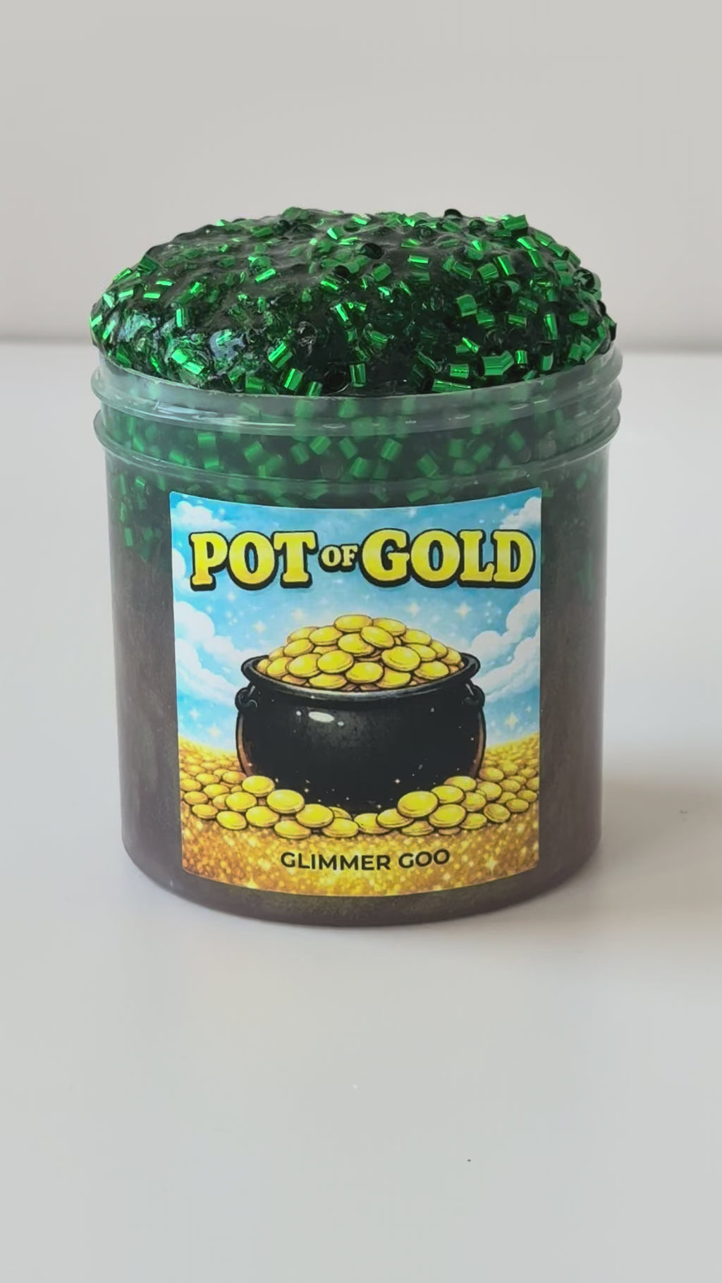 NEW! Pot of Gold | Metallic Gold Clear Slime with Green Bingsu | Golden Honeysuckle Jasmine Scent