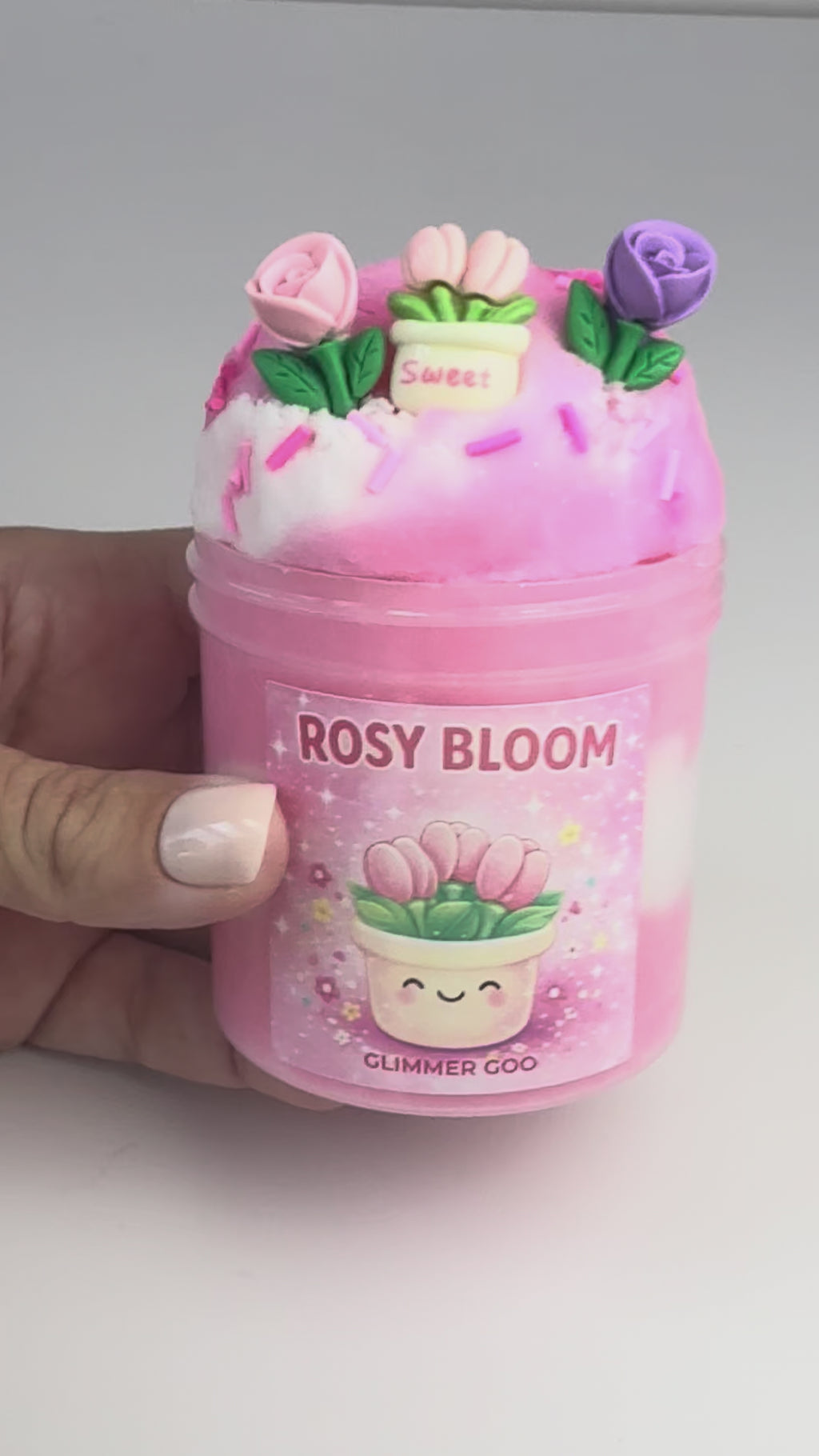 Rosy Bloom Cloud Slime | Rose & Vanilla Scented Icee & Cloud Slime